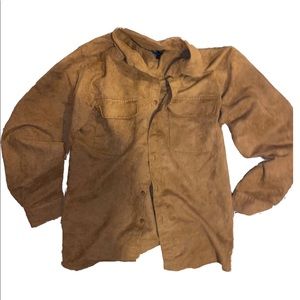 Button Front Patch Pocket Tan/brown jacket